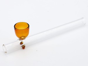 Szklana lufka do suszu Trumpet Bursztynowa