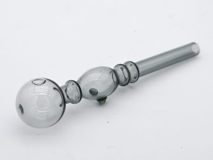 Szklana lufka do waporyzacji 13 cm Szara