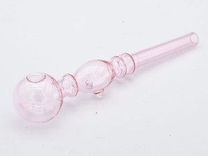 Szklana lufka do waporyzacji 13 cm Różowa