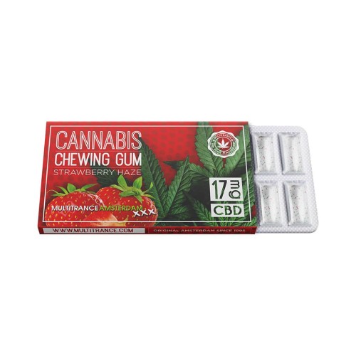 Multitrance 17mg CBD Cannabis Chewing Gum – Strawberry Haze