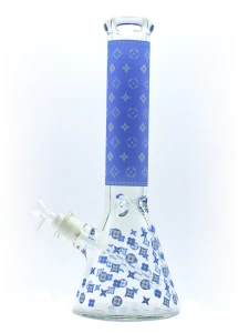 Bongo szklane Niebieskie Luxury Vuitton 36cm