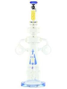 Bongo szklane Niebieskie Triangle Sprinkler 46cm
